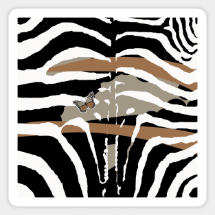 Abstract Black and White Simple Pattern geometry zebra Sticker